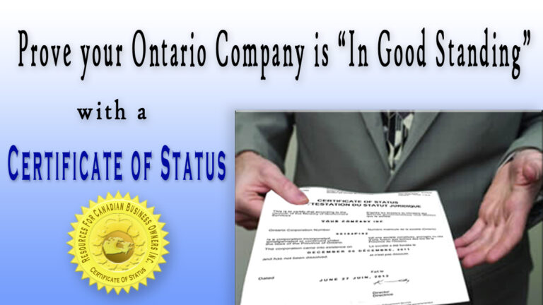 When is a Certificate of Status Issued