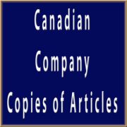 Copies of Articles for a Canadian Company