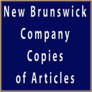 Copies of Articles for a New Brunswick Company