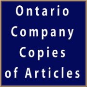 Copies of Articles for an Ontario Company