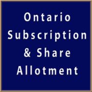 Subscription and Share Allotment - Ontario