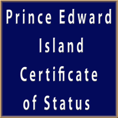 Prince Edward Island Certificate of Status