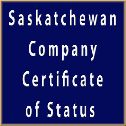 Saskatchewan Company - Certificate of Status